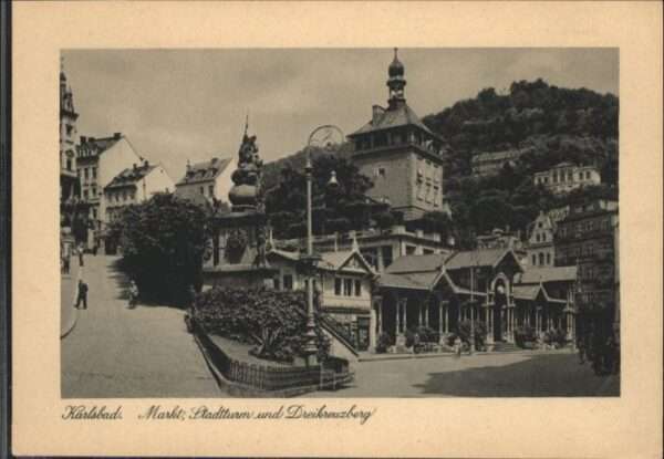 Karlsbad Eger Markt Stadtturm Dreikreuzberg