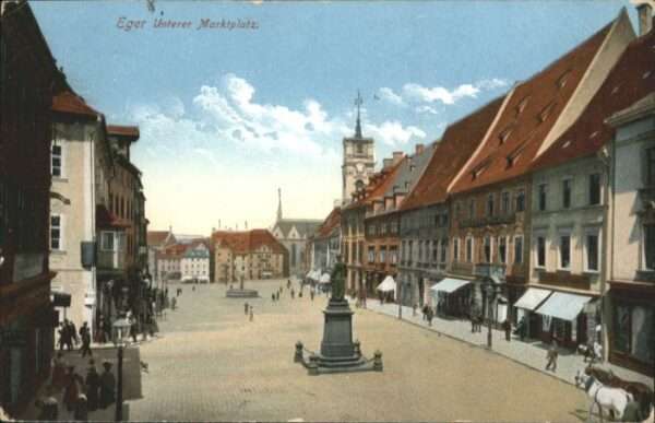 Eger Cheb Tschechien Eger Unterer Marktplatz  Brunnen