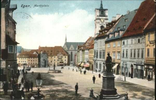 Eger Cheb Tschechien Eger Marktplatz Brunnen