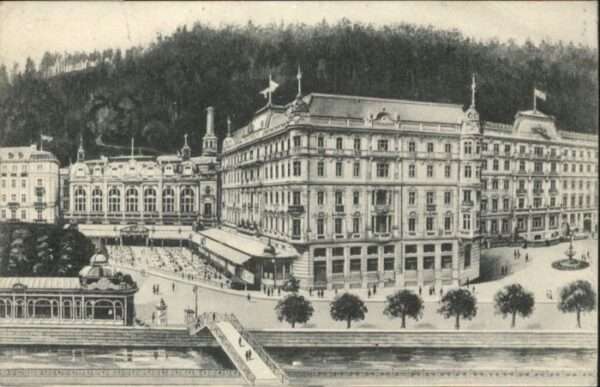 Karlsbad Eger Grand Cafe Restaurant Pupp Brücke
