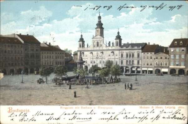 Budweis Ceske Budejowice Budweis Ringplatz Rathaus Post Brunnen