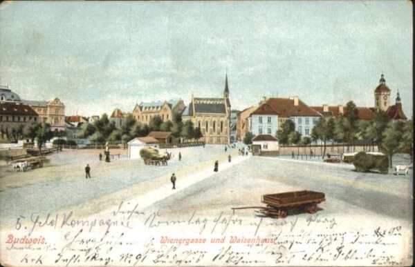 Budweis Ceske Budejowice Budweis Wienergasse Waisenhaus Kutsche