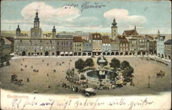 Budweis Ceske Budejowice Budweis Kutsche Brunnen