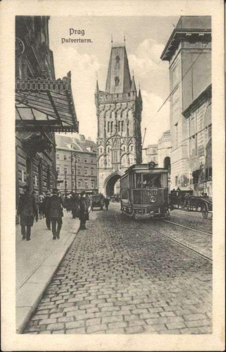 Prag Prahy Prague Prag Pulverturm Strassenbahn