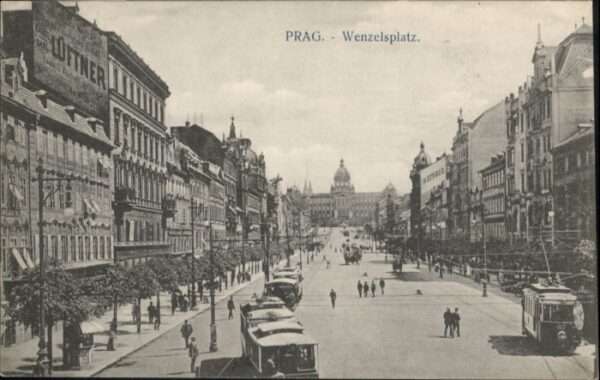 Prag Prahy Prague Prag Wenzelplatz Strassenbahn
