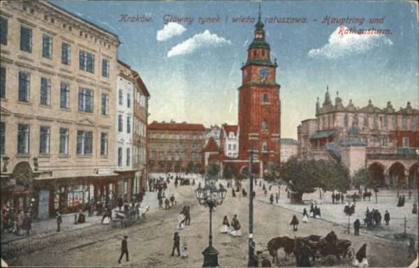 Krakow Krakau Krakow Hauptring Rathausturm Kutsche
