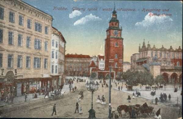 Krakow Krakau Krakow Hauptring Rathausturm Kutsche