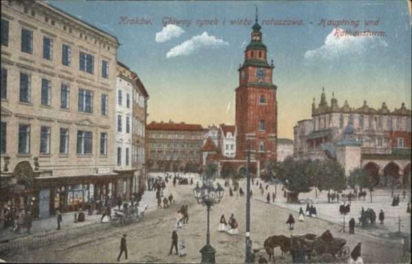 Krakow Krakau Krakow Hauptring Rathausturm Kutsche