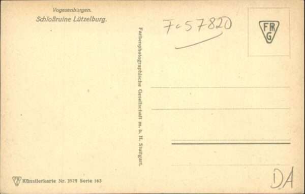 Luetzelburg Lothringen Lützelburg Vogesen Schlossruine Künstle – Bild 2