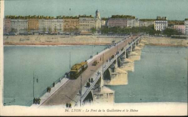 Lyon France Lyon Pont Guillotiere Rhone Strassenbah