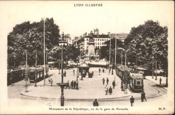 Lyon France Lyon Monument Republique Gare Bahnhof P