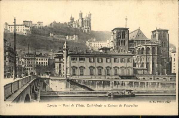 Lyon France Lyon Pont Tilsitt Cathedrale Coteau Fou