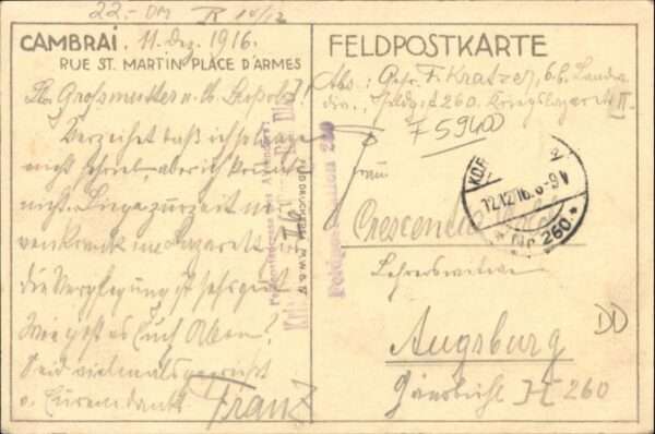 Cambrai Rue St. Martin Place d_Armes Künstler P – Bild 2