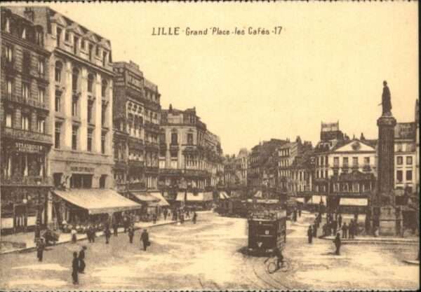 Lille Nord Lille Strassenbahn Grand Place les Cafe