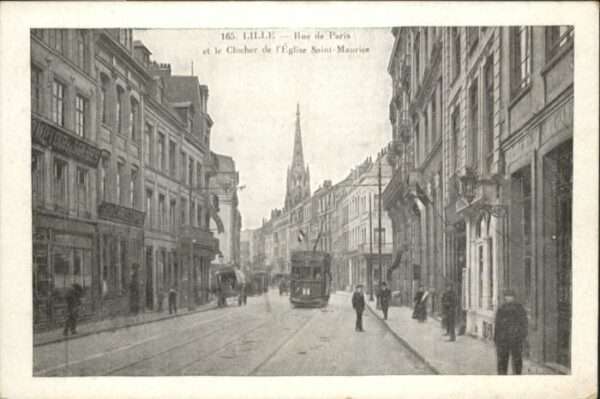Lille Nord Lille Rue Paris Clocher Eglise Kirche S