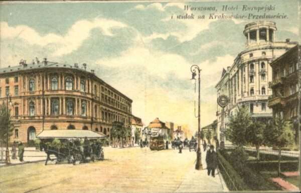 Warszawa Warschau Hotel Europejski Strassenbahn