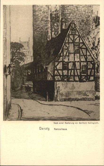 Danzig Westpreussen Danzig Kanzelhaus nach Radierung Bertho