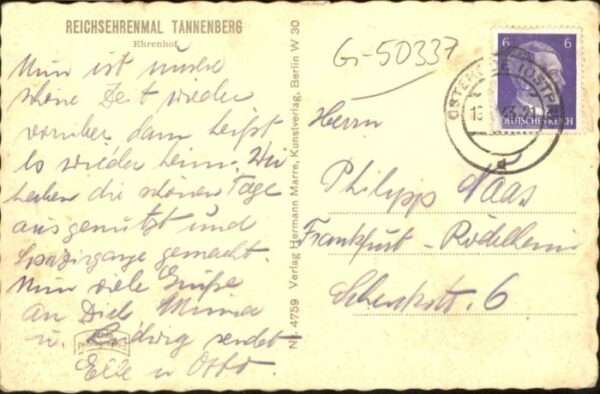 Hohenstein Ostpreussen Reichsehrenmal Tannenberg Ehrenhof – Bild 2