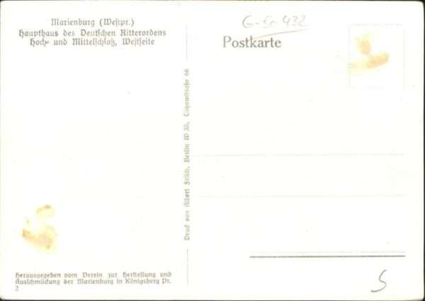 Marienburg Westpreussen Schloss Deutschen Ritterordens – Bild 2