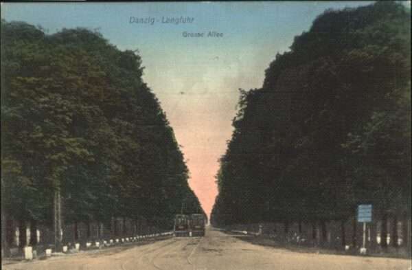 Langfuhr Danzig Grosse Allee Strassenbahn