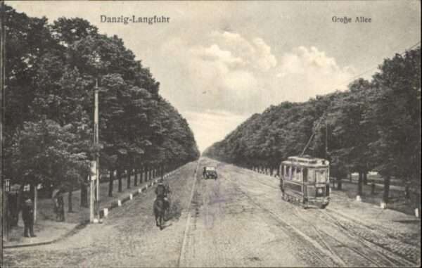 Langfuhr Danzig Grosse Allee Strassenbahn