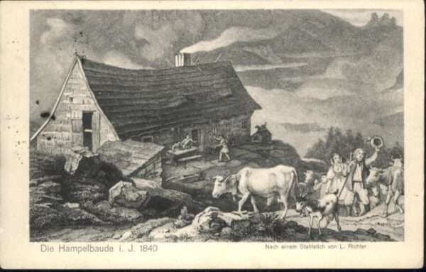 Hampelbaude nach Stahlstich L. Richter