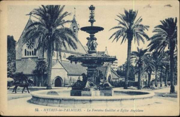 Hyeres Palmiers Fontaine Godillot Eglise Kirch