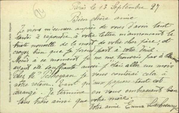 Paris [handschriftlich] Maison Retraite Cousi – Bild 2