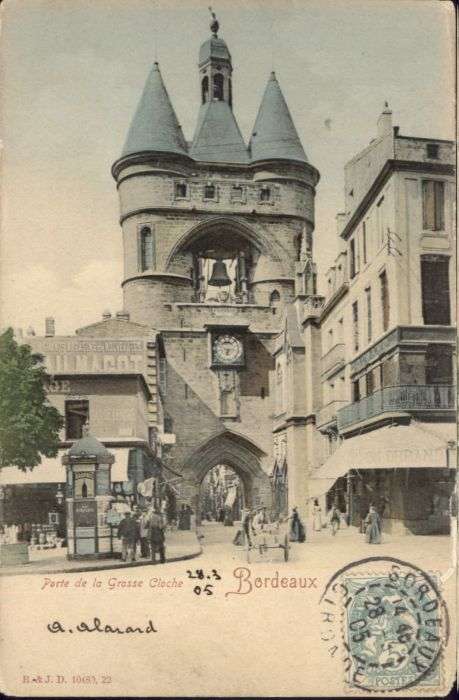 Bordeaux Porte Grosse Cloche Glocke Uhr Litfasss