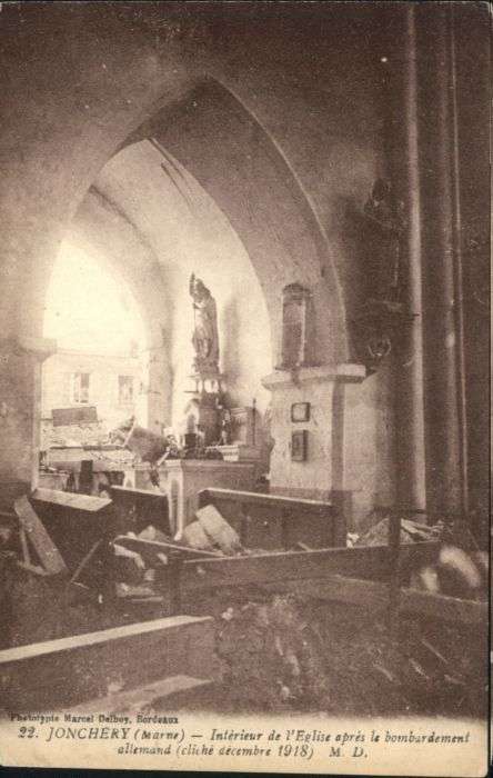 Jonchery-sur-Vesle Eglise Bombardement Allemand