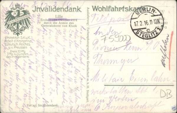 Lille Nord Lille Soldaten Zerstörung Künstler W. B – Bild 2