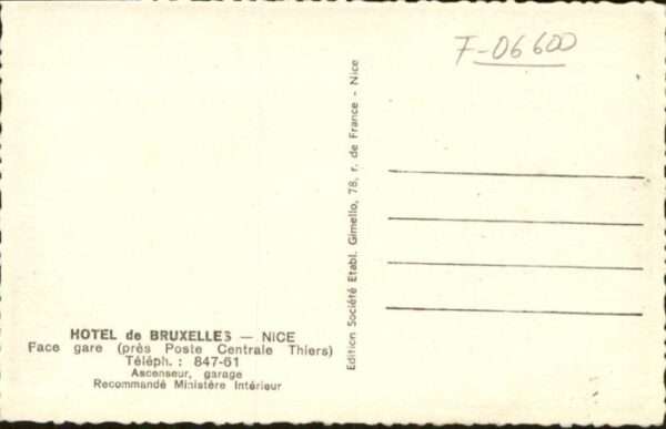 Nice Alpes Maritimes Nice Hotel Bruxelles Gare Bahnhof Stras – Bild 2