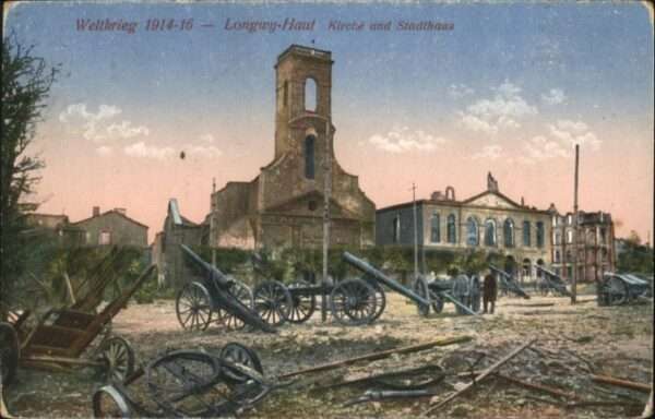 Longwy Lothringen Longwy Haut Kirche Stadthaus Kanone