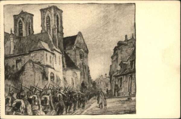 Saint-Martin Laon Einmarsch Soldaten Künstler Karl Lotze