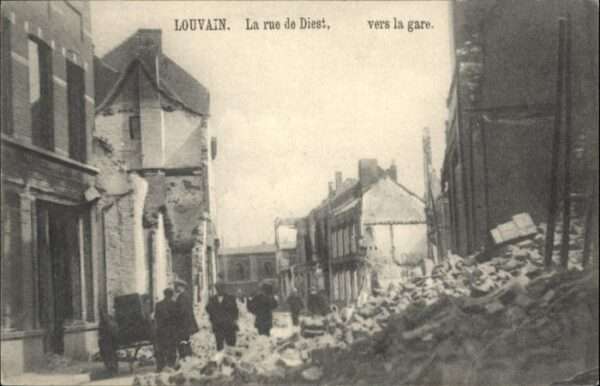 Louvain Flandre Louvain Rue Diest Gare Zerstörung