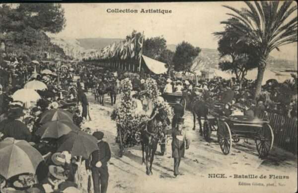 Nice Alpes Maritimes Nice Bataille Fleurs Kutsche Pferd