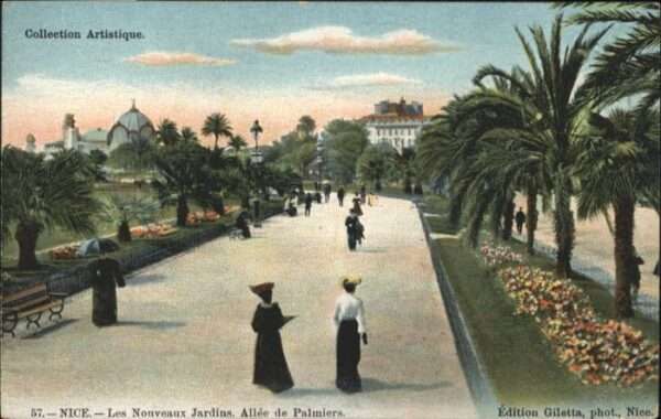 Nice Alpes Maritimes Nice Nourveaux Jardin Allee Palmiers
