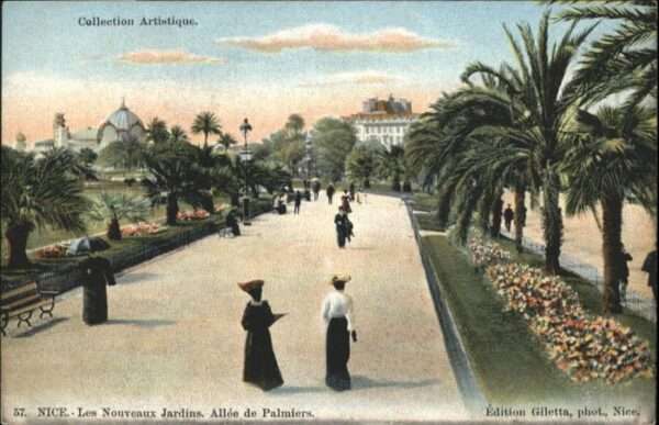 Nice Alpes Maritimes Nice Nourveaux Jardin Allee Palmiers