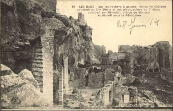 Les Baux-de-Provence Les Baux Rochers Gauche Ruines Chateau