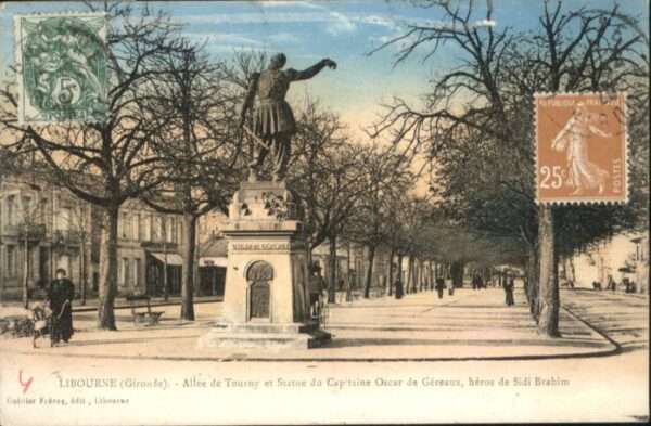 Libourne Gironde Allee Tourny Statue Capitaine O
