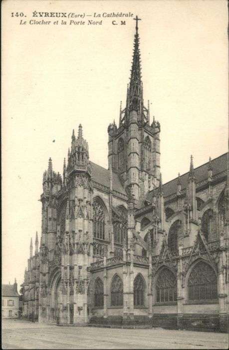 Evreux Clocher Cathedrale Porte Nord