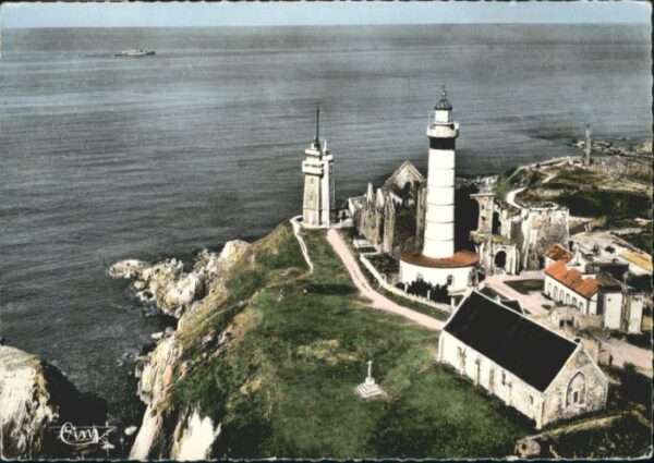 Pointe Saint-Mathieu Phare Leuchtturm Abbaye Fliegeraufnahme
