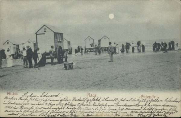 Ostende Oostende Ostende Plage Mondscheinkarte