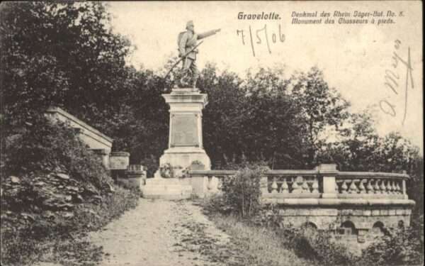Gravelotte Moselle Denkmal Monument Rhein. Jäger Bataillon