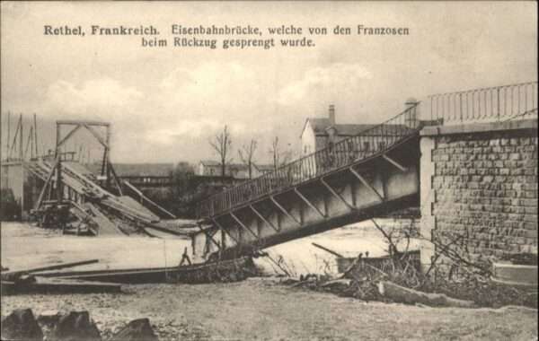 Rethel Ardennes Rethel Eisenbahnbrücke Zerstörung *