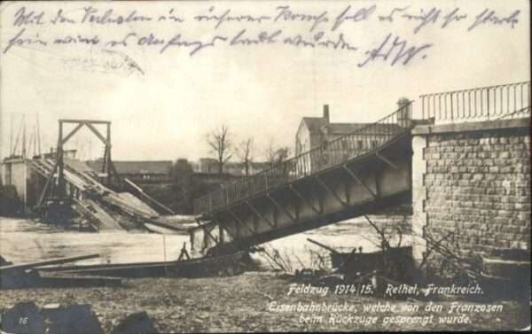 Rethel Ardennes Rethel Eisenbahnbrücke Zerstörung x