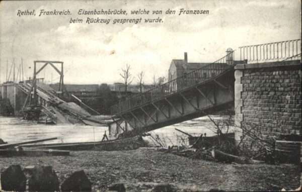 Rethel Ardennes Rethel Eisenbahnbrücke Zerstörung x
