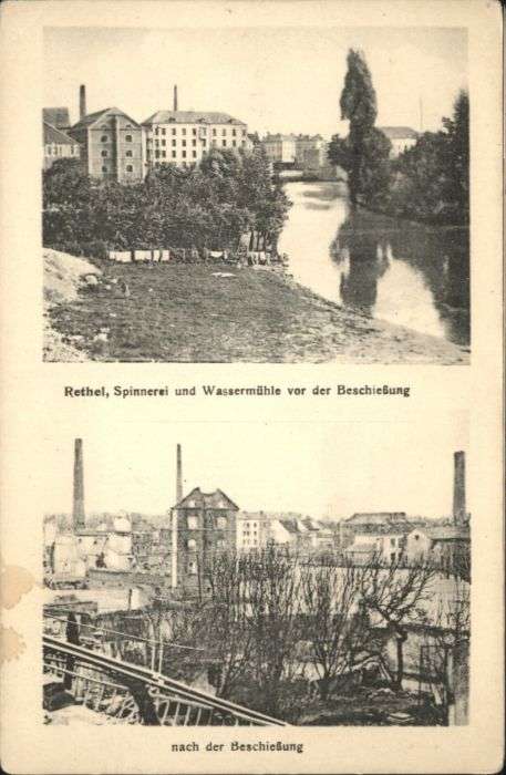 Rethel Ardennes Rethel Spinnerei Wassermühle Zerstörung