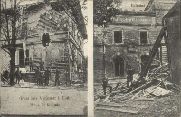 Avricourt Sarrebourg Lothringen Haus Kolonie Bahnhof Zerstör