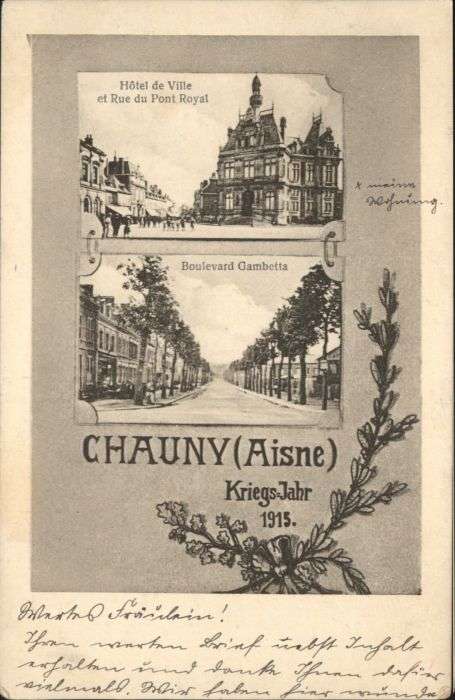 Chauny Aisne Hotel de Ville Rue Pont Royal Boulevard